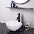 thumbnail image 4 of Aquaterior 12" Vessel Sink Above Counter Washing Basin Bowl Bathroom Porcelain Sink with Drain Counter Top Lavatory, 4 of 10