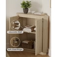 thumbnail image 5 of Joyyskill Corner Storage Cabinet, Small Corner Floor Cabinet with 2 Doors and 2-Tier Shelves, Modern Wooden Narrow Storage Organizer, Light Oak, 5 of 6
