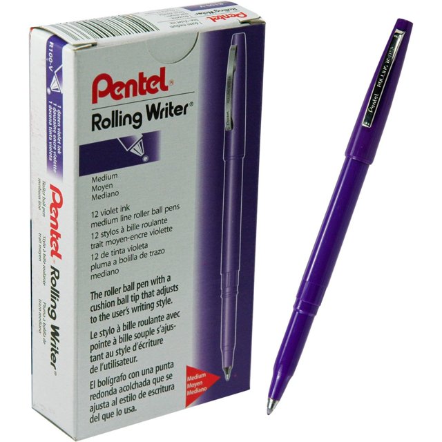 Bolígrafo Pentel Rolling Writer, punta mediana, 4 mm, color violeta