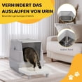thumbnail image 3 of Zimtown Stainless Steel Cat Litter Box, 24x16x18in Anti-Leak Design with Scoop & Pedal, Gray, 3 of 8