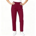 thumbnail image 6 of LIaqionyy Women's Baggy Pants Elastic Waisted Straight Leg Loose Casual Work Solid Color Trousers with Pockets, 6 of 8