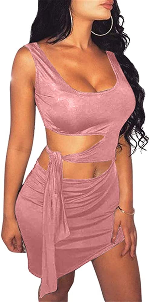 GOBLES Womens Sexy Bodycon Cut Out Sleeveless Outfit Mini Club Tank Dress -  Walmart.com