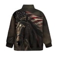 thumbnail image 5 of Uorisanigo Girls Half Zip Cropped Pullover Sweatshirt Loose Horse American Flag Long Sleeve Shirts Top Fall Clothes Drop Shoulder Quarter Zipper Hoodies No Hood for Sports and Daily Wear, 5 of 7