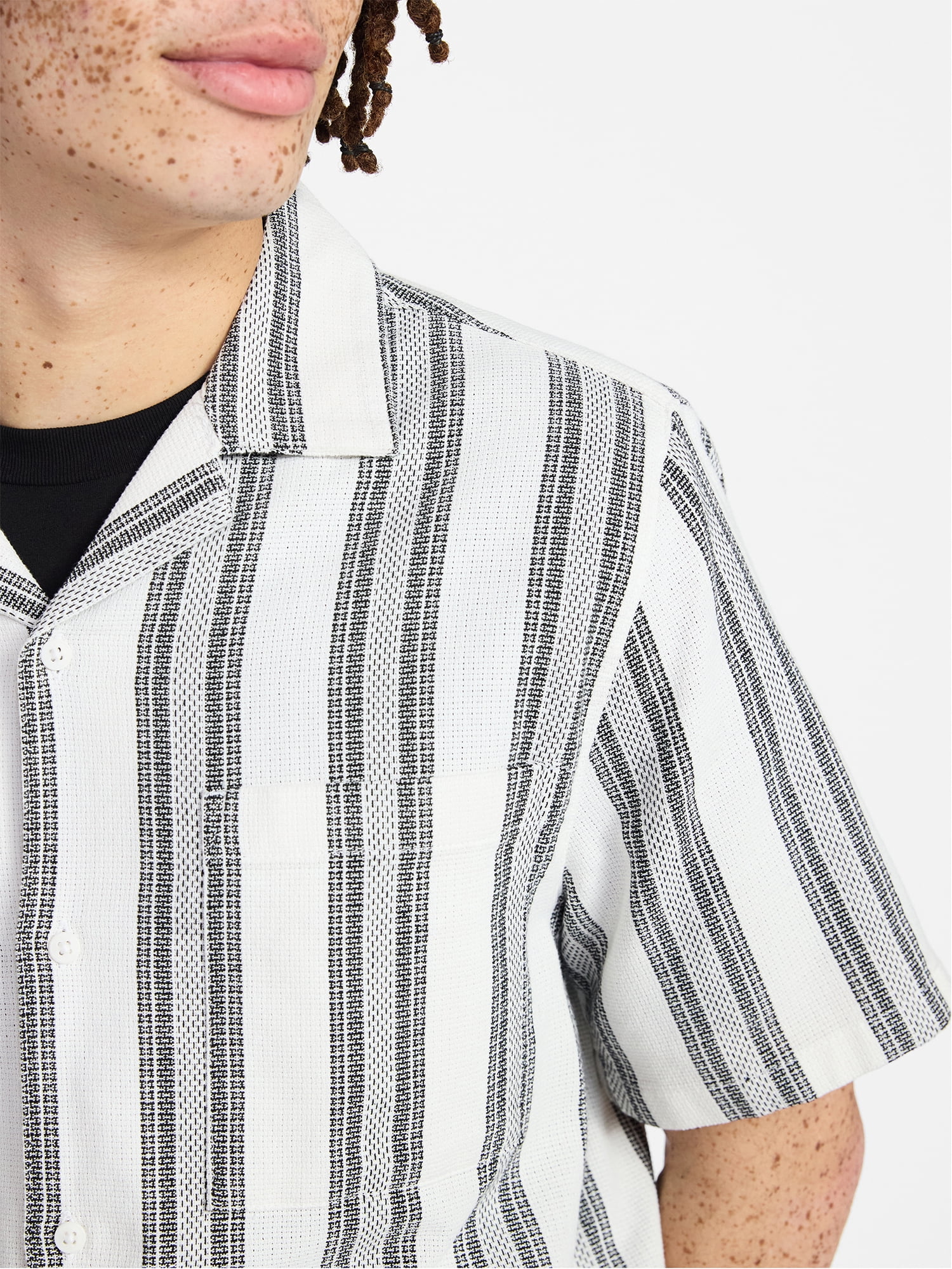 No Boundaries Textured Shirt with Short Sleeves, Men's XS-4XLT