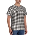 thumbnail image 2 of Vsdgher Houndstooth Black And White Print Men's Dry Fit Mesh Athletic Shirts Moisture Wicking Tennis T-Shirt Tops, 2 of 9