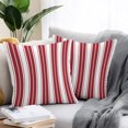 thumbnail image 2 of Throw Pillow Covers 26x26 Inch Set of 2, Red Striped Waterproof Outdoor Pillow Covers, Modern Thin Line Vertical Stripes Decorative Cushion Pillowcases for Couch, Sofa, Bed, Garden, Patio, 2 of 9