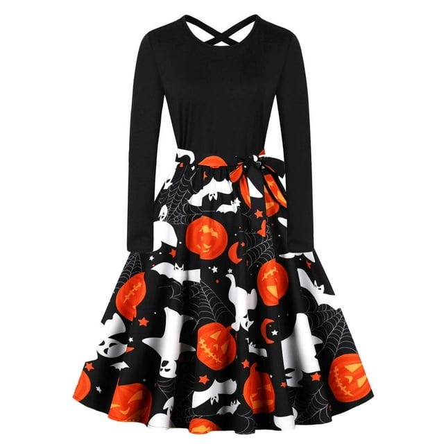 WILLBEST Robes pour Femmes Vintage Manches Longues Soirée Bal Robe Longue
