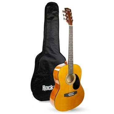 RockJam Natural Dreadnought Acoustic Guitar with Guitar Bag