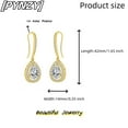 thumbnail image 6 of PYNZY 18k White Gold Plated Crystal Jewelry Earrings Women's Drop Dangle Teardrop Earrings Gift for Her, 6 of 6