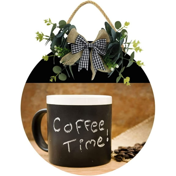 Eveokoki 12" Coffee Time Sign,Coffee Bar Sign Farmhouse Coffee Wooden Sign,Rustic Wood Coffee Table Sign Vintage Coffee Wood Plaque Decor