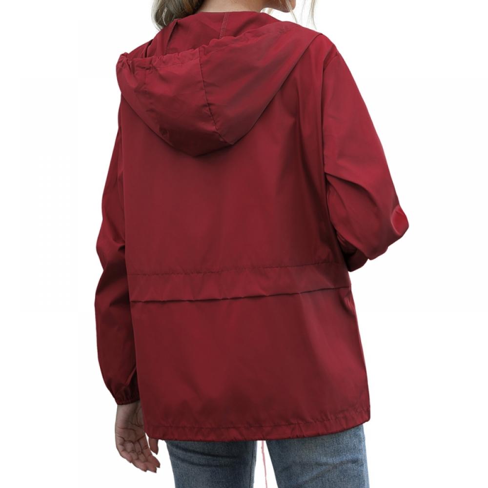 Women's Outdoor Waterproof Rain Jacket,Lightweight Windbreaker Hooded Coat for Hiking,Travel - image 2 of 4