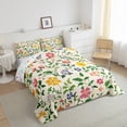 thumbnail image 3 of Homewish Chic Flowers Boy Girl 3 Pieces Queen Comforter Set,Retro Vintage Ultra Soft Bedding Sets,Spring Garden Bedding Comforter Set Breathable,Lightweight Room Decor,Reversible, 3 of 8