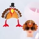 thumbnail image 3 of 2 piezas de Día de Acción de Gracias y gafas con forma de pavo y gafas para carnaval, fiesta, festival, disfraz, sombrero y gafas, tocado de pavo de peluche, 3 of 7