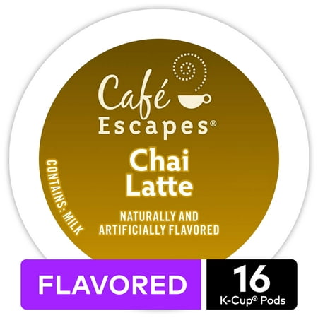Café Escapes Chai Latte, Keurig K-Cup Pods, Contains Milk, (Chai Latte K Cups Best Price)