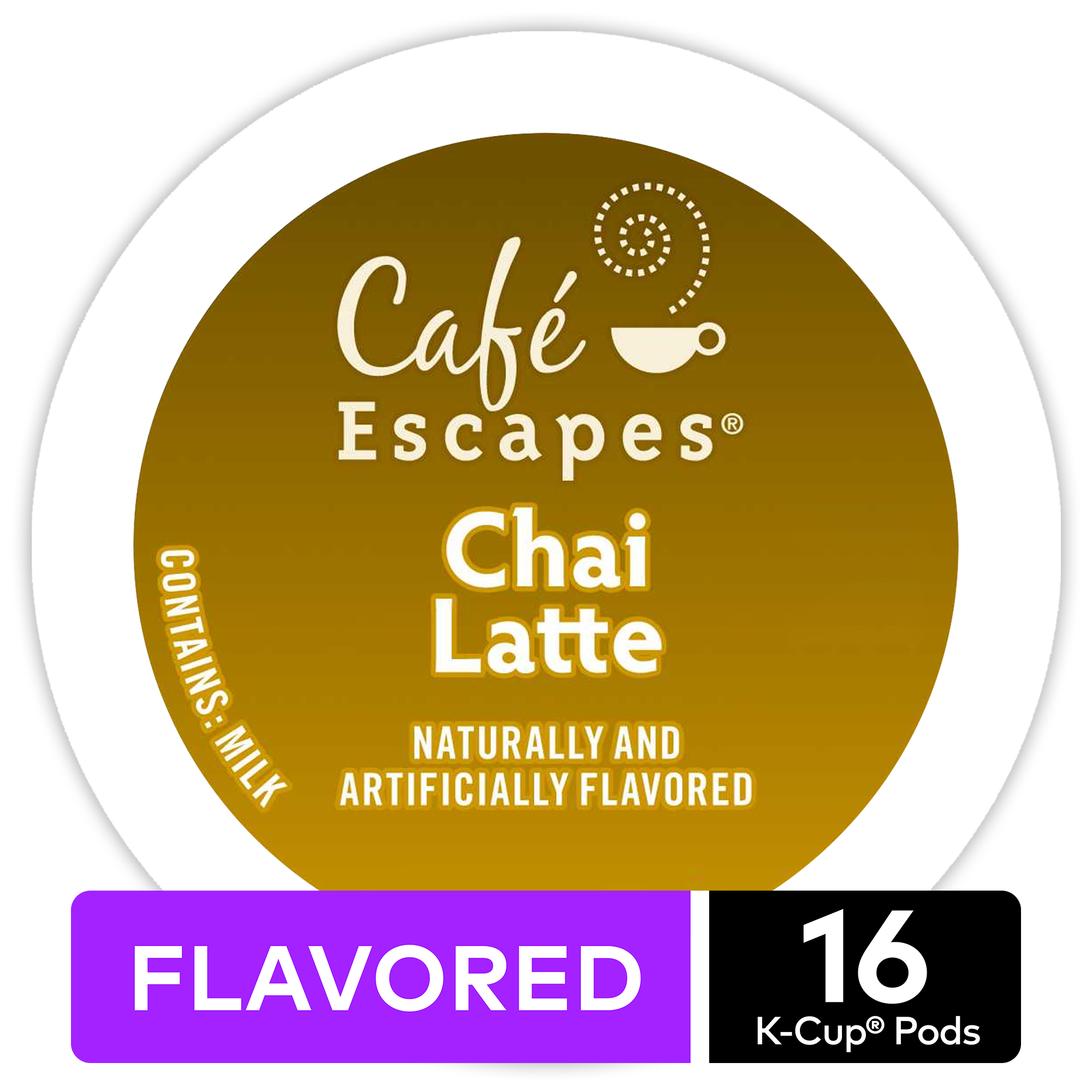 Cafe Escapes Chai Latte, Keurig K-Cup Pods, Contains Milk, 16ct - image 2 of 6