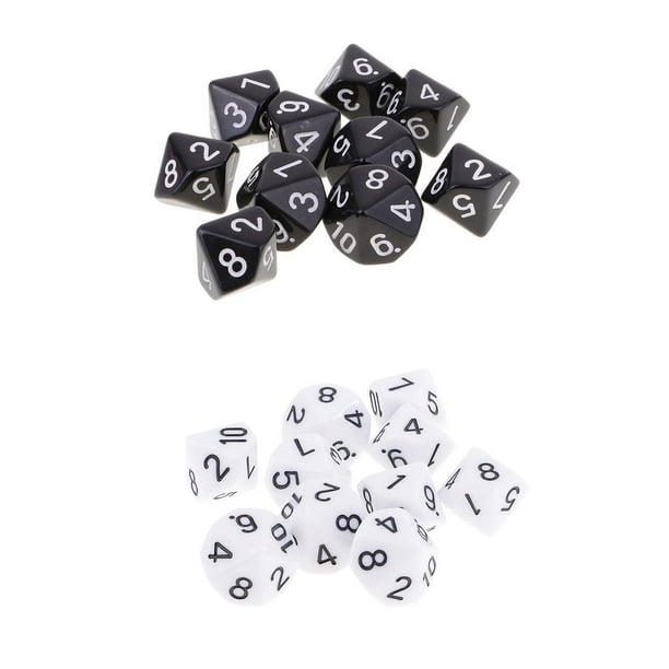 20 piezas dados poliédricos acrílicos D10 troqueles para entretenimiento de MTG DND Hugo Dados poliédricos