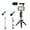 Color:blue, variant on Portable Travel Shooting Beauty Phone Stand Microphone Fill Light-Black/ Blue/ Red Phone Tripod Adjustable Camera Stand