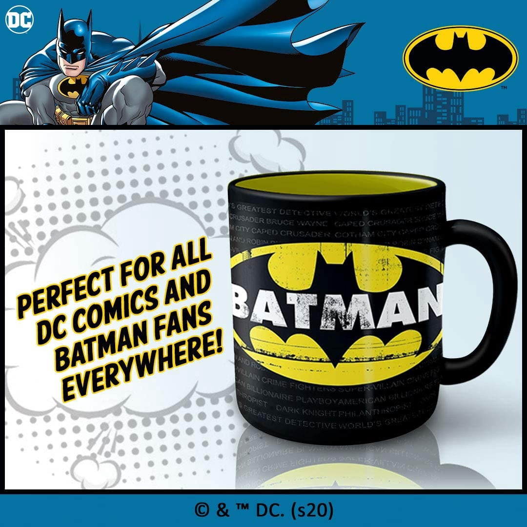 Silver Buffalo DC Comics Batman Grimey Logo Jumbo Ceramic Mug, 20 Ounces, 20oz Batman Grimey Logo, 1 Count (Pack of 1)