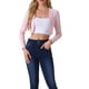 thumbnail image 2 of CHAQUETA CHIC Vintage Tweed para Mujer, Cárdigan Bolero Corto de Cuadros Abierto M Rosa, 2 of 6