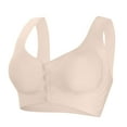 thumbnail image 2 of Riecok Wireless Bras for Women Front Closure Push Up Soft Breathable Everyday Womens Bralettes Beige XXXL, 2 of 5