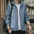 thumbnail image 2 of Zshosam Men's Jackets Spring Fall Coat Jacket Stylish Light Golf Full Zip Up Work Dress Casual Lightweight Bomber Jacket(Blue,XXL), 2 of 5