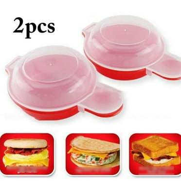 Quistrepon 2pcs Egg Cooker Creative Non-Stick Microwave Egg Poacher with Lid for Kitchen