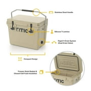 RTIC 20 QT Ultra-Tough Rotomolded Hard-Sided Ice Chest Cooler, Fits 30 Cans, Tan