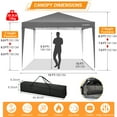 thumbnail image 4 of SANOPY 10'x10' EZ Pop Up Canopy Tent Outdoor Party Instant Shelter Portable Folding Beach Canopy with 4 Sandbag & Carrying Bag, Blue, 4 of 9