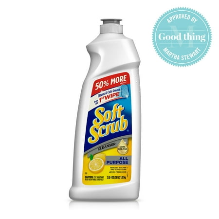 Soft Scrub All Purpose Cleaner, Surface Cleanser, Lemon, 36 Fluid Ounces