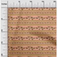 thumbnail image 1 of oneOone Georgette Viscose Fabric Stripe|Leaves & Floral Block Printed Craft Fabric BTY 42 Inch Wide, 1 of 4