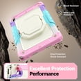 thumbnail image 4 of Case for iPad 6th/5th Gen (2018 2017)/iPad Air 2/iPad Pro 9.7 inch, 360 Rotating Stand Handle Shoulder Strap Heavy Duty Shockproof Cover, Rainbow Pink, 4 of 7