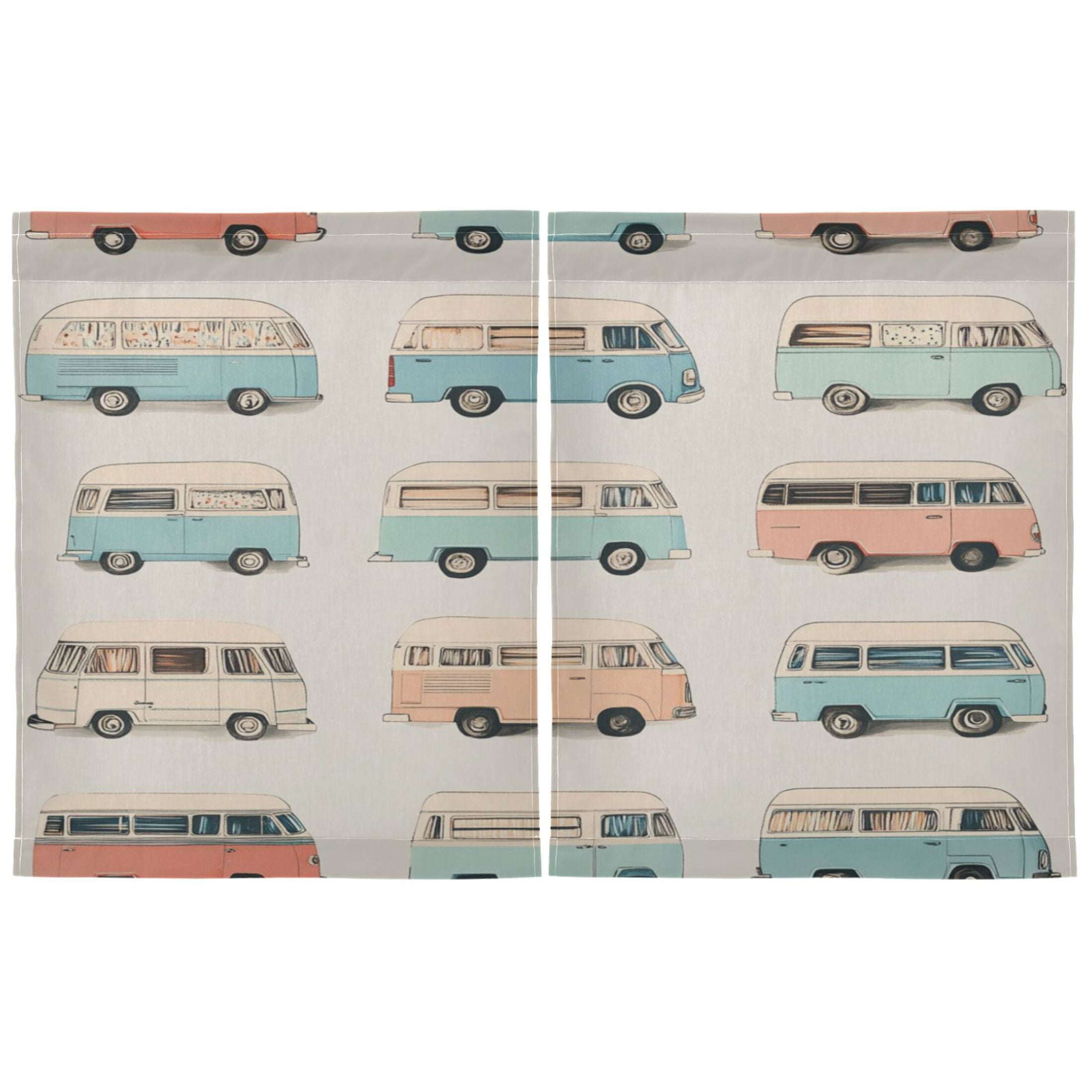 Cars 27"x36" Linen Look Cafe Curtain Set with Privacy and UV Protection