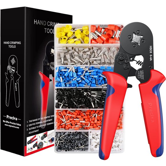 Kit de herramientas para engarzar férulas Preciva AWG23-7, alicates para engarzar trinquetes