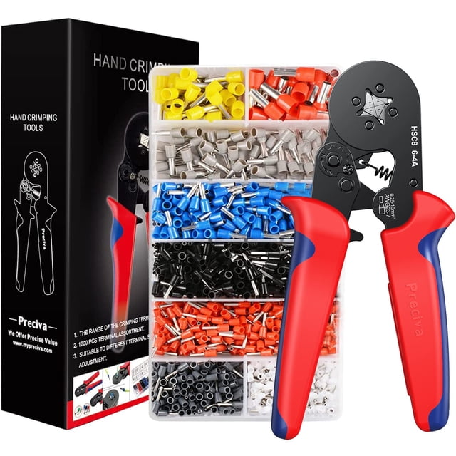 Kit de herramientas para engarzar férulas Preciva AWG23-7, alicates para engarzar trinquetes