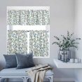 thumbnail image 6 of Kitchen Window Curtains Valance and Tier Set, Spring Blue Green Leaves on White Rod Pocket Tier Curtain Valance Set, Watercolor Botantical Light Filtering Cafe Curtains for Bedroom Living Room, 6 of 9