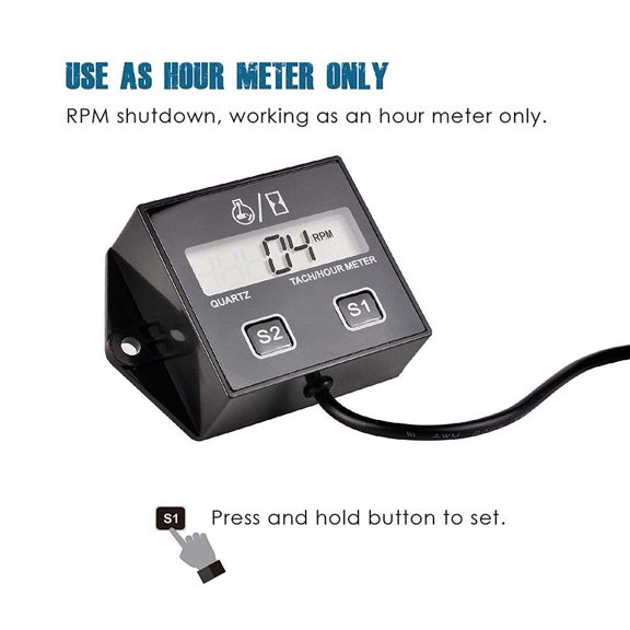 FurNest Digital Engine RPM Tachometer Hour Meter Gauge' For 2 and Stroke Engin