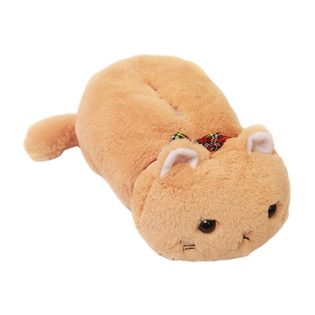 Porta pañuelos de coche con forma de gato de peluche, decoración interior, juguete universal Amarillo