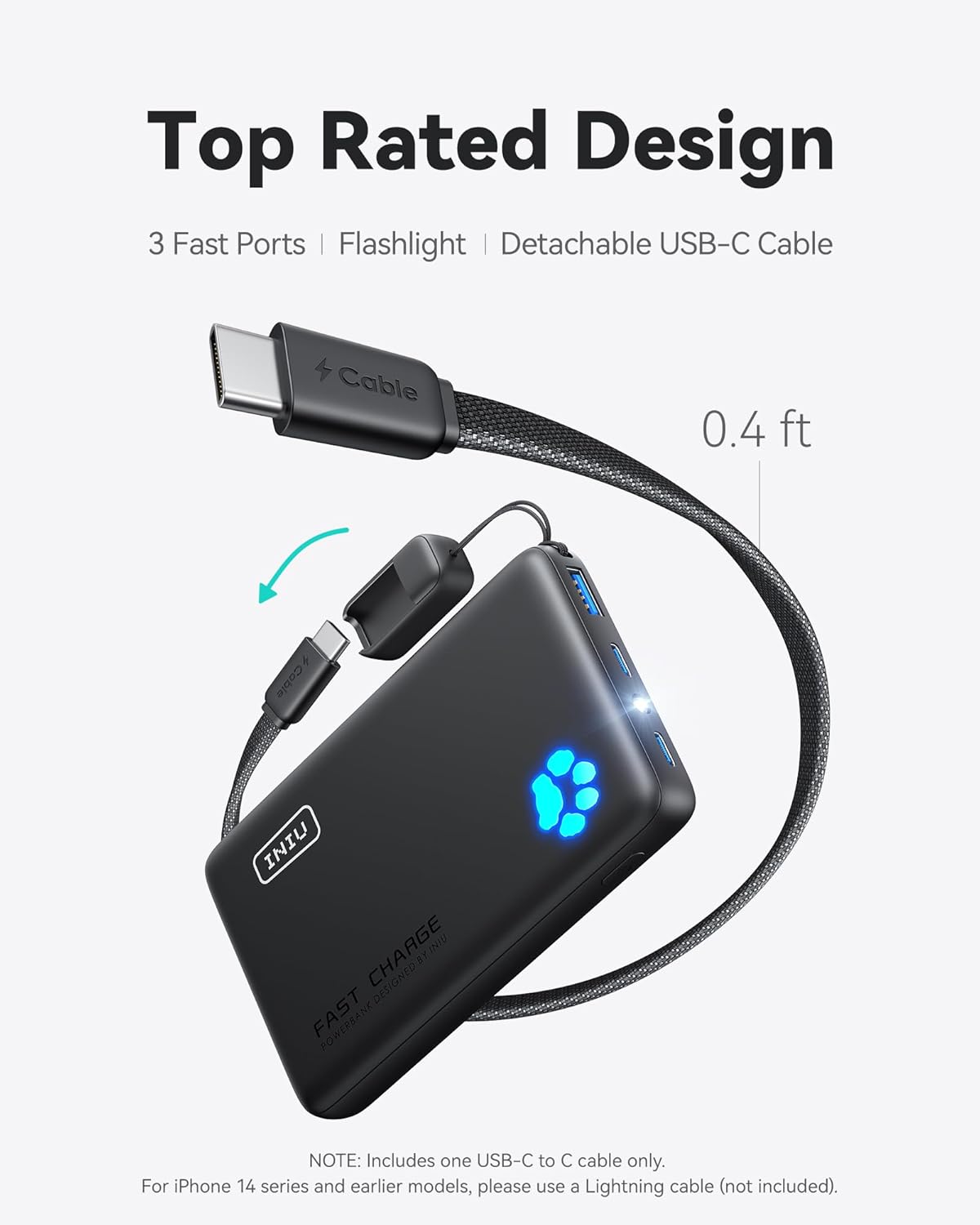 INIU 45W Fast Charging Portable Charger photo 2