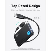 INIU 45W Fast Charging Portable Charger, 40% Smaller 10000mAh with Detachable Cable, Flight-Safe Travel Power Bank, USB C External Battery Pack for iPhone 17 16 Pro iPad Samsung S25 Google etc, Black