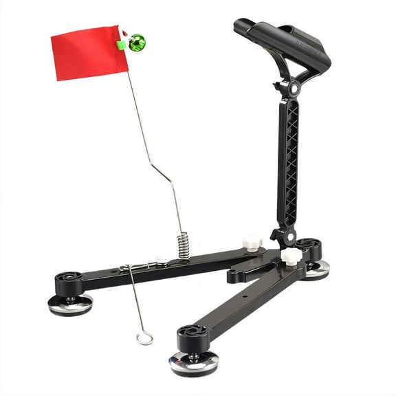Ice Fishing Rod Holder, Adjustable Fishing Rod Stand for Ground, Ice Pole Holder Rod Rack with Fishing Bells