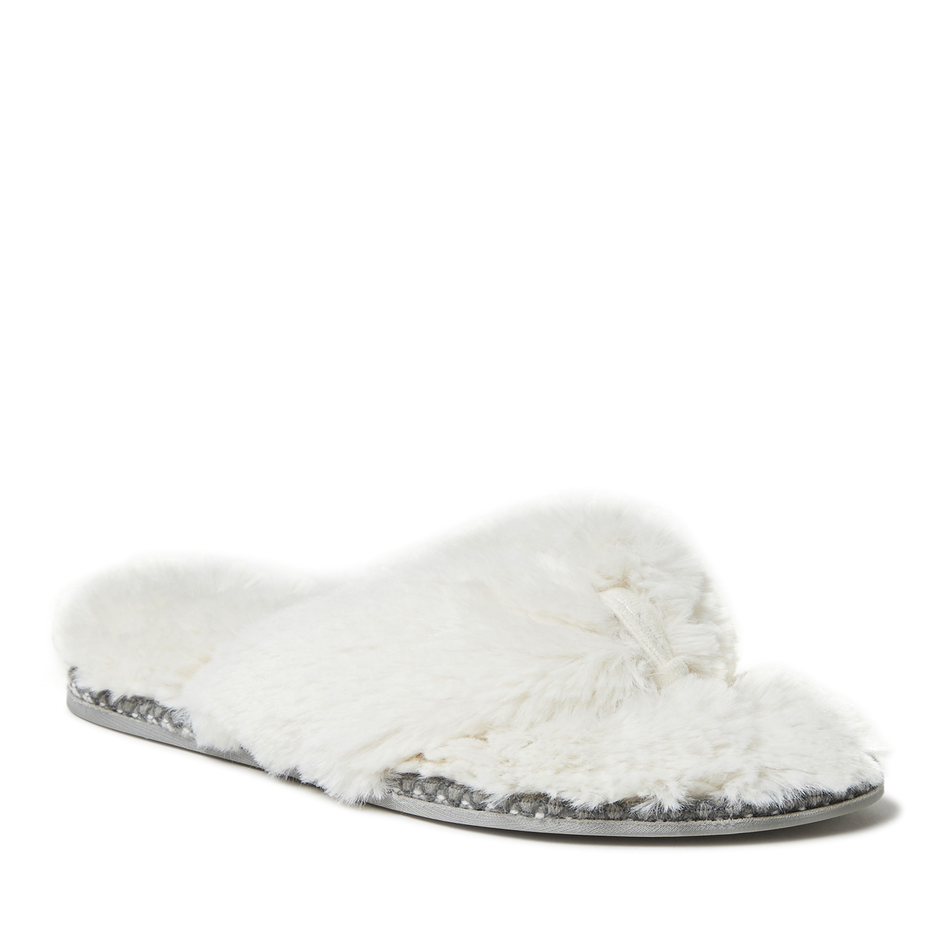 Dearfoams Women's Marie Furry Thong Slippers - Walmart.com