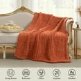 thumbnail image 2 of Amélie Handmade Chunky Knit Chenille Throw Blanket Soft Cozy Blanket for Couch, Sofa Bed, 2 of 5
