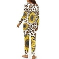 thumbnail image 3 of Yuyamidu 2 Pack Leopard Print Pajamas for Women Set Long Sleeve Sweatshirt and Sweatpants Size S Sunflower Scoop Neck Sleep Set Casual Daily Wear Clothes Athletic Clothing, 3 of 7