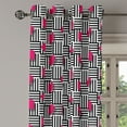 thumbnail image 3 of Ambesonne Teen Room Grommet Curtain, Geometric, 50" x 63", Magenta Black and White, 3 of 6