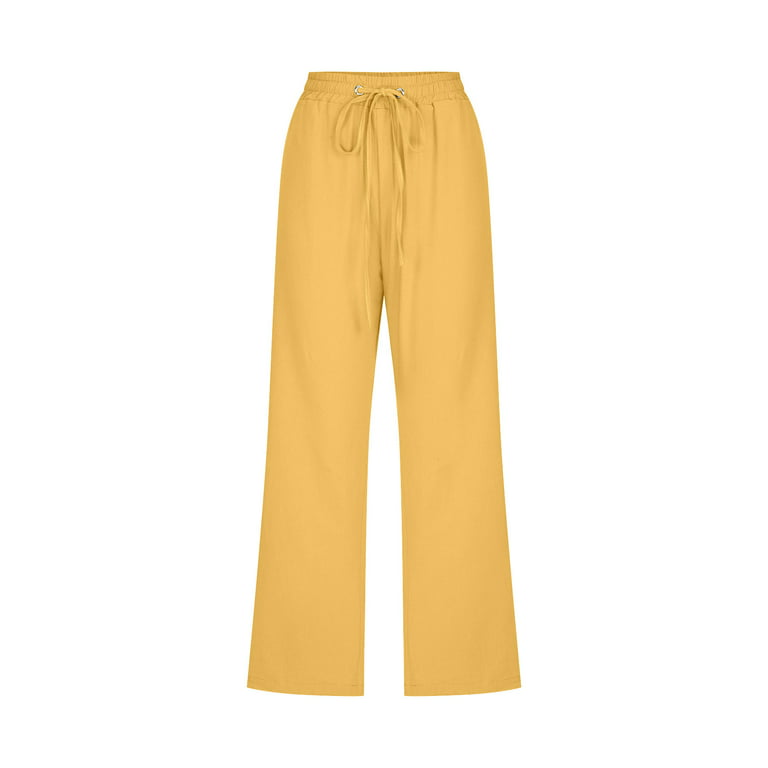 Lands End Women's Yellow Cotton Blend Fit 2 Capris Pants Size 6