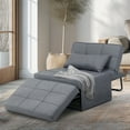 thumbnail image 6 of Ainfox Ottoman Chair Lounger Bed，4 in 1 Convertible Single Sofa Couch Futon Bed, 70.9''L x 33.9''W (Light Grey), 6 of 9