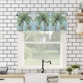 thumbnail image 4 of Coastal Blue Green Tree Kitchen Valances for Windows 42x12 Inch Kitchen Curtains Valances Rod Pocket Beach Tropical Plant Wood Grain Bathroom Window Valances for Window Treatment Decor, 4 of 6