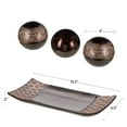 Dublin Home Decor Tray and Orbs Balls Set of 3 (Brown)
