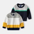 thumbnail image 4 of Beautyzll Pull à Rayures pour Garçons Tout-Petits 2-7T Automne Tricoté Col Rond Pull Bébé Décontracté Tricoté, 4 of 9