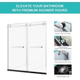 thumbnail image 4 of 60'' W x 74'' H Framed Shower Door with Bypass and Single Sliding Options, 5/16" (8mm) Clear Tempered Glass, hardware in Chrome, 4 of 6